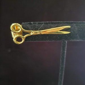 Vintage Marks Gold Tone Cutting Shears Scissors Tie Bar Clip